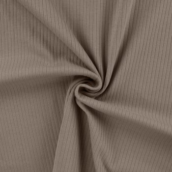 Preview: Baumwolljersey Rippjersey uni taupe
